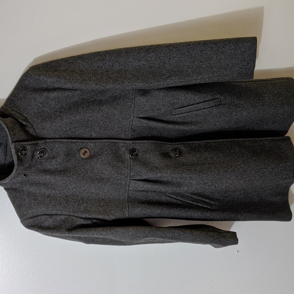 Kenneth Cole long wool gray jacket size 8